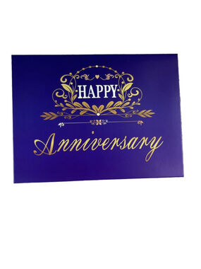 Anniversary Musical Pop-Up Purple Gold Card